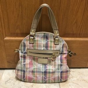 Multicolor Plaid Coach Purse